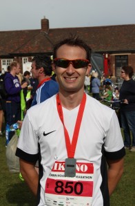 Me after finishing my first half-marathon in September 2013